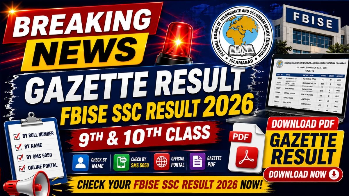 Gazette Result 2026 Federal Board Class 9 and 10 Download