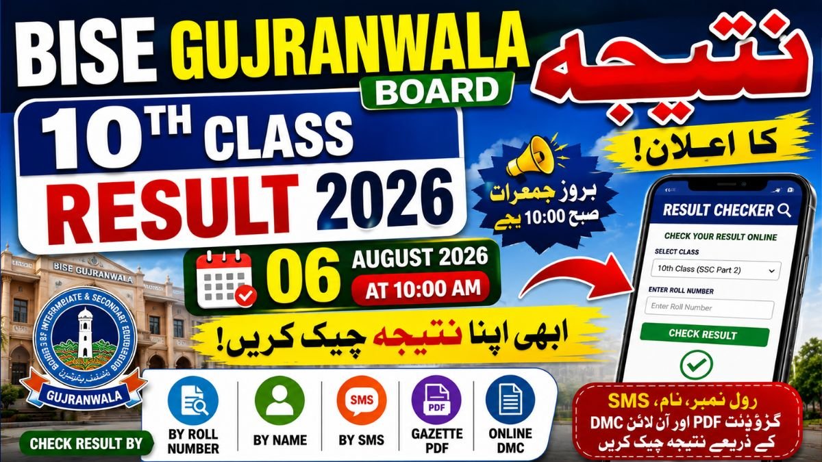 BISE Gujranwala 10th Class Result 2026 Check by Roll Number