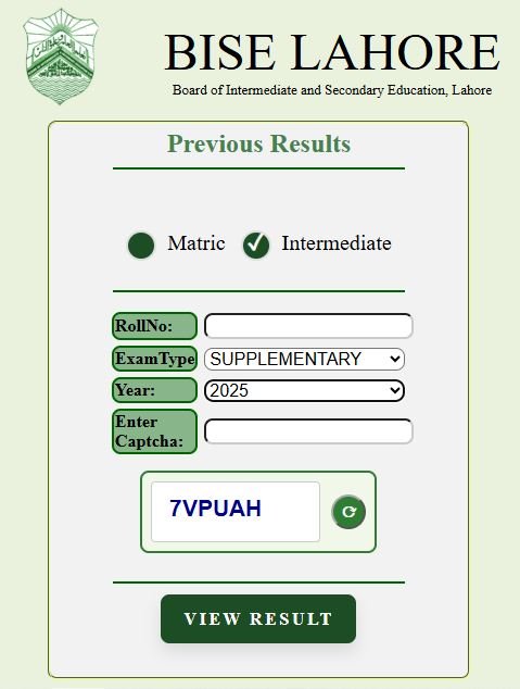 BISE Lahore 10th Class Result 2026 Check by Roll Number