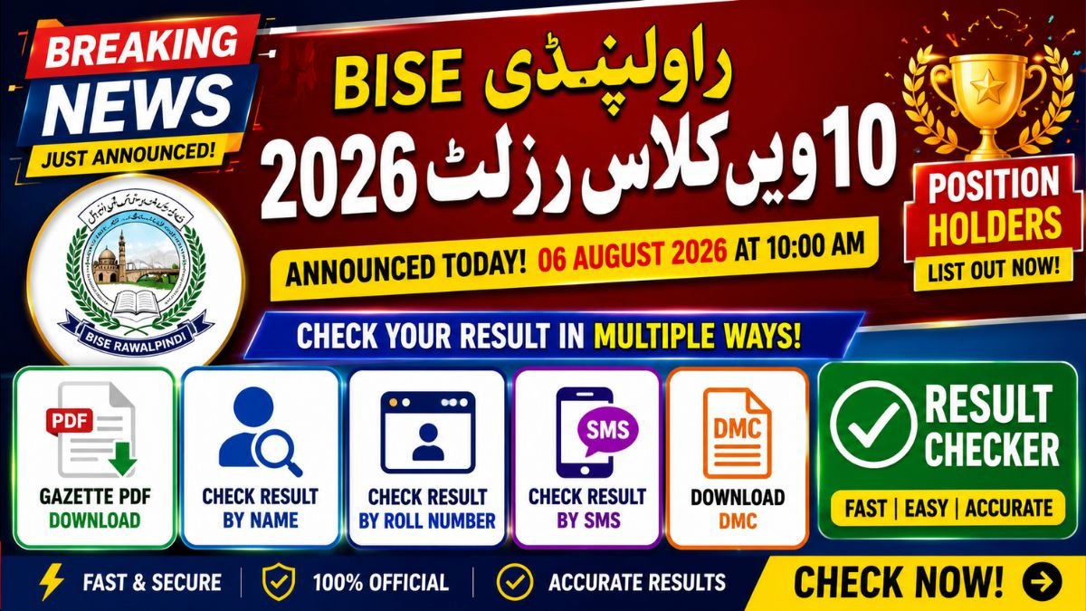 BISE Rawalpindi 10th Class Result 2026 – Check by Roll Number, Name, SMS, Gazette PDF & DMC